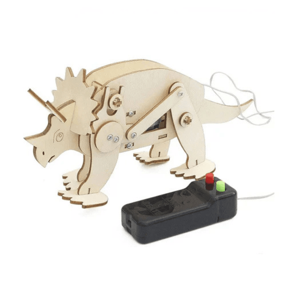 RC Dinosaur Triceratops finished build in action — remote-controlled walking legs